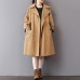 New khaki Coats plus size lapel collar outwear vintage wild Coat