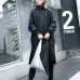 New black pu plus size clothing stand collar holiday tops fine side open pockets linen pu coat