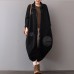 women black Coats plus size clothing zippered Winter coat Elegant lapel collar maxi coat