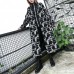 2019 black print Coat plus size lapel patchwork Coat Fine asymmetrical design coat